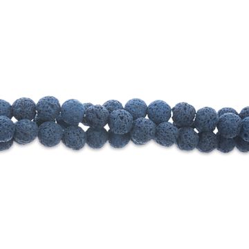 Open in modal - John Bead Earth's Jewels Lava Stone Bead Strand - Starry Night, 8 mm, 8" Strand (Close-up of beads)