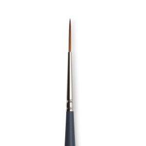 Winsor & Newton Professional Watercolor Synthetic Sable Brush - Rigger, Size 0, Short Handle (close-up)