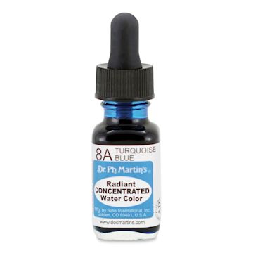 Open in modal - Dr. Ph. Martin's Radiant Concentrated Individual Watercolor - 1/2 oz, Turquoise Blue