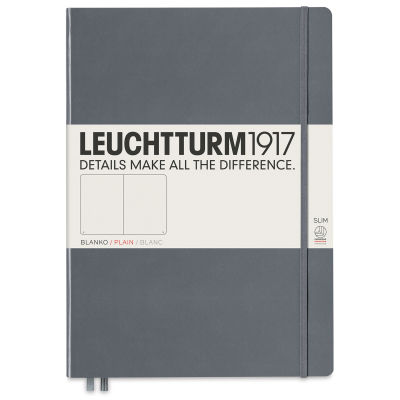 Leuchtturm1917 Blank Hardcover Notebook - Anthracite, Slim, 8-3/4" x 12-1/2"