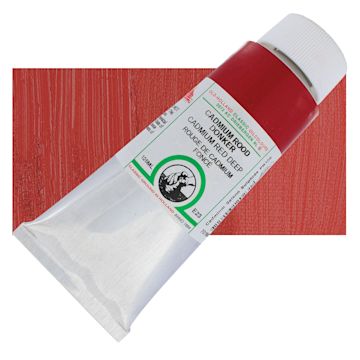 Open in modal - Old Holland Classic Oil Color - Cadmium Red Deep, 125ml tube and swatch