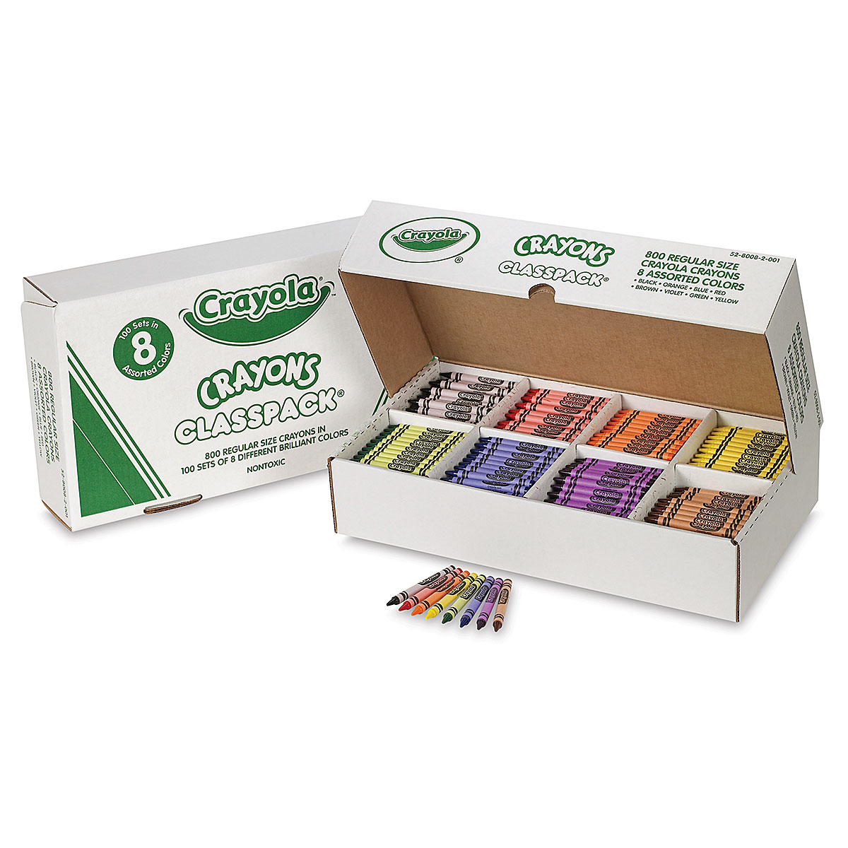 Crayola Regular Single-Color Crayons Refill, Standard, Green, Pack of 12