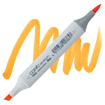 Open in modal - Copic Sketch Marker - Chrome Orange YR04 marker and swatch