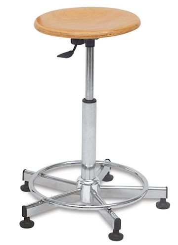 Open in modal - Bieffe Drafting Stool-Birch/Chrome  Assembled Stool