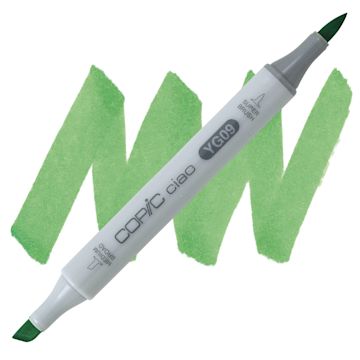 Open in modal - Copic Ciao Double Ended Marker - Lettuce Green YG09 marker and swatch