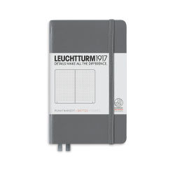 Leuchtturm1917 Notebook - Pocket Notebook, Anthracite, Dotted, 6" x 3-1/2"