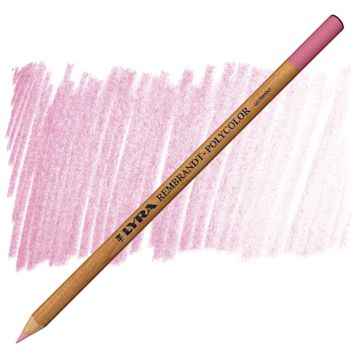 Open in modal - Lyra Rembrandt Polycolor Premium Oil-Based Colored Pencil - Pink Madder Lake pencil and swatch