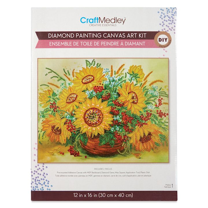 Craft Medley Diamond Painting Canvas Art Kit Sunflower BLICK Art