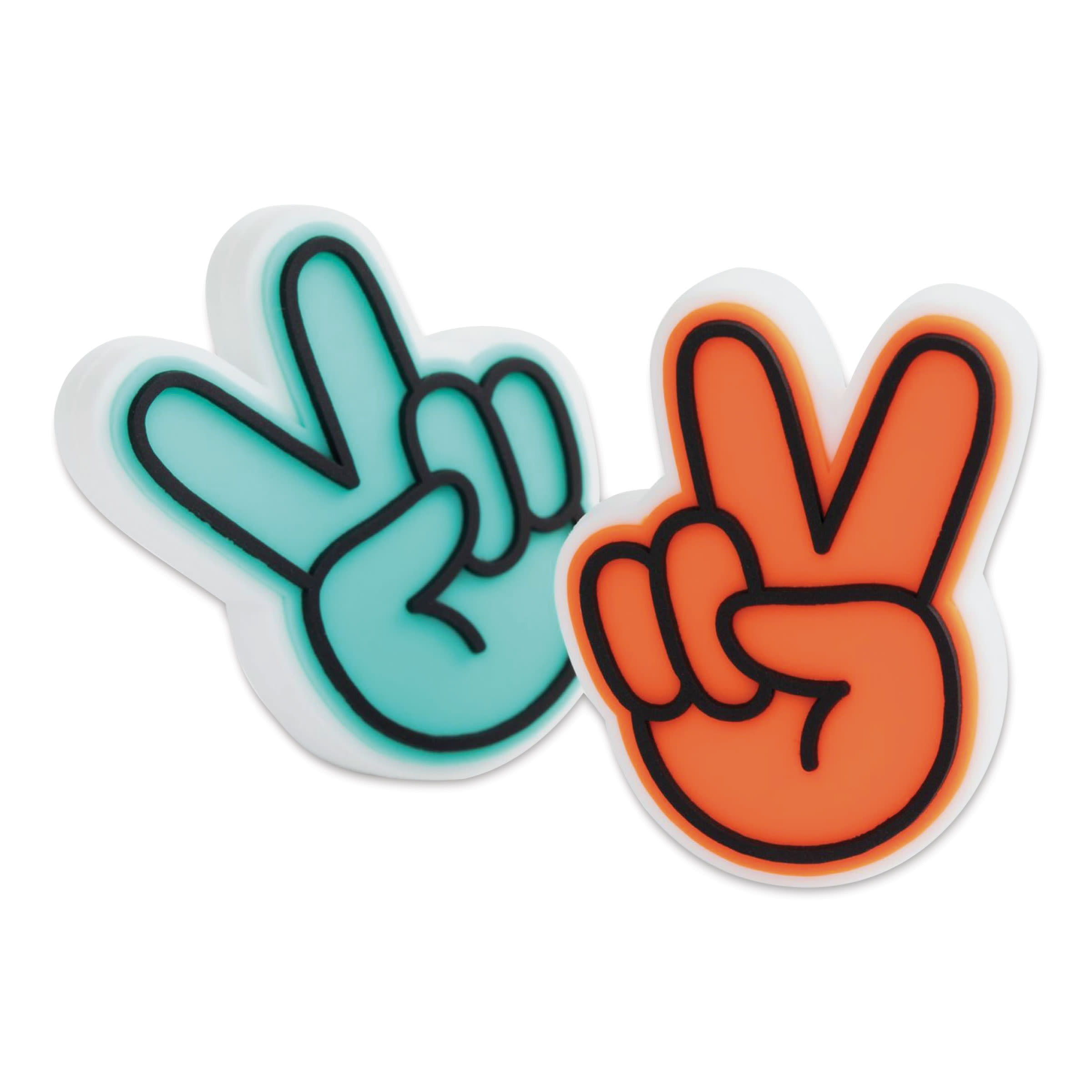 Soolla Needle Rubbers - Peace Sign, Orange and Blue, Set of 2