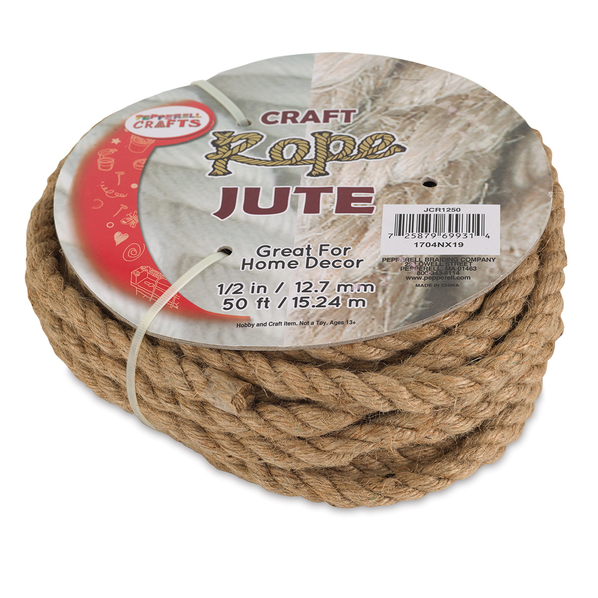 Pepperell Craft Natural Jute Craft Rope