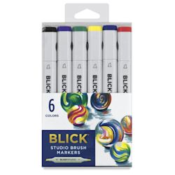 Blick Studio Brush Markers - Assorted Colors, Set of 6 | BLICK Art ...