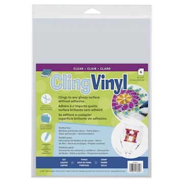 Open in modal - Grafix Vinyl Cling Film - Clear, Pkg of 6