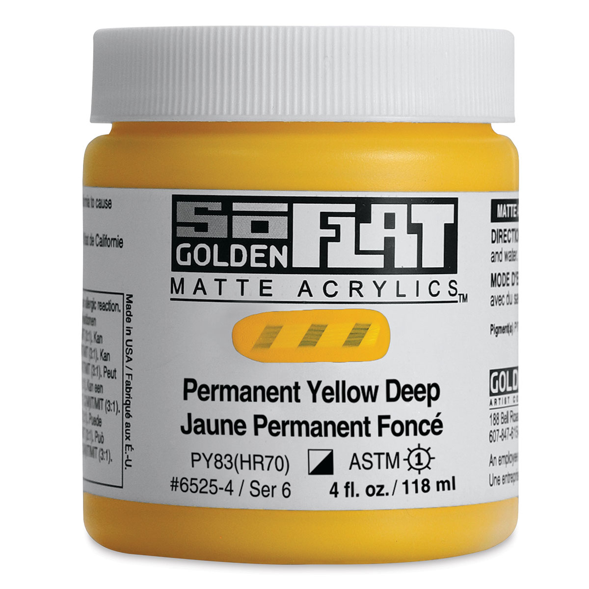 Golden SoFlat Matte Acrylic Paint - Zing, Set of 6, 59 ml, Jar
