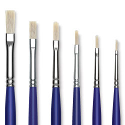 Blick Scholastic White Bristle Brush Set - Filbert, Set of 6