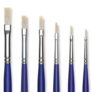 Blick Scholastic White Bristle Brush Set - Filbert, Set of 6