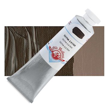Open in modal - Old Holland New Masters Classic Acrylic Paint - Sepia Extra and swatch