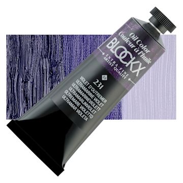 Open in modal - Blockx Artist Oil Color - Ultramarine Violet, 35 ml tube and swatch