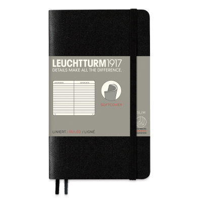 Leuchtturm1917 Ruled Softcover Notebook - Black, 3-1/2" x 6"