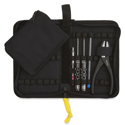 Iwata Professional Airbrush Maintenance Tool Set - Open with tools and removable parts pouch showing