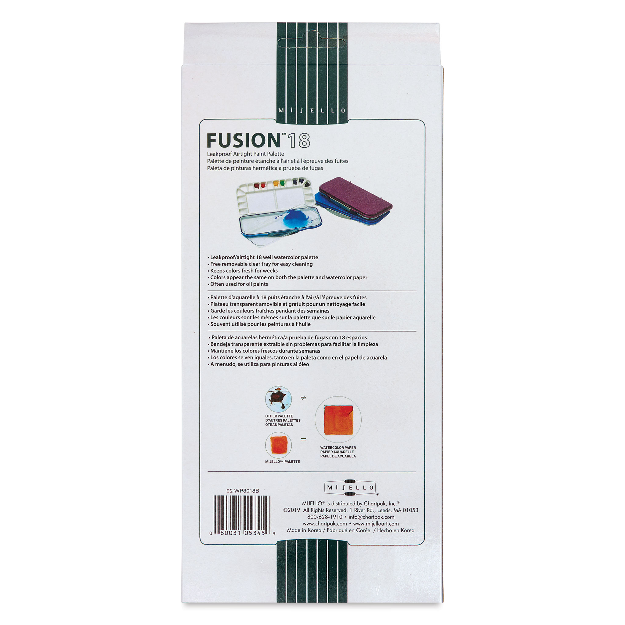 Mijello Fusion Airtight/Leakproof Palette - Blue, 18 Wells