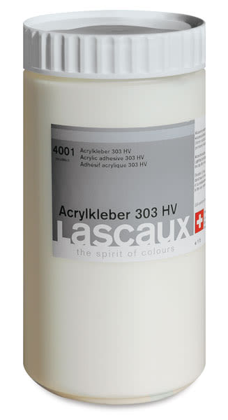 Lascaux Acrylic Adhesives - Front of bottle of 303HV Adhesive

