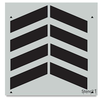 Open in modal - Stencil1 Stencil - Chevron, Repeat Pattern, 11'' x 11''