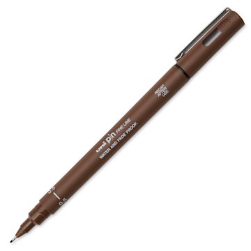 Open in modal - Uni Pin Fine Liner Pen - 0.5 mm, Sepia, cap off