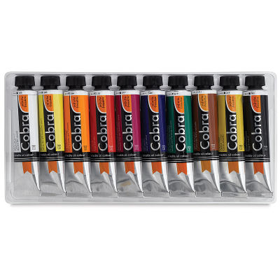 Royal Talens Cobra Water Mixable Oil Color Sets - Value Set, Set of 10 colors, 40 ml tubes (set contents)