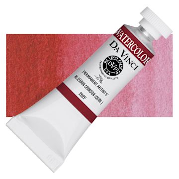 Open in modal - Da Vinci Artists' Permanent Watercolor - Alizarin Crimson Quinacridone, 15 ml tube and swatch