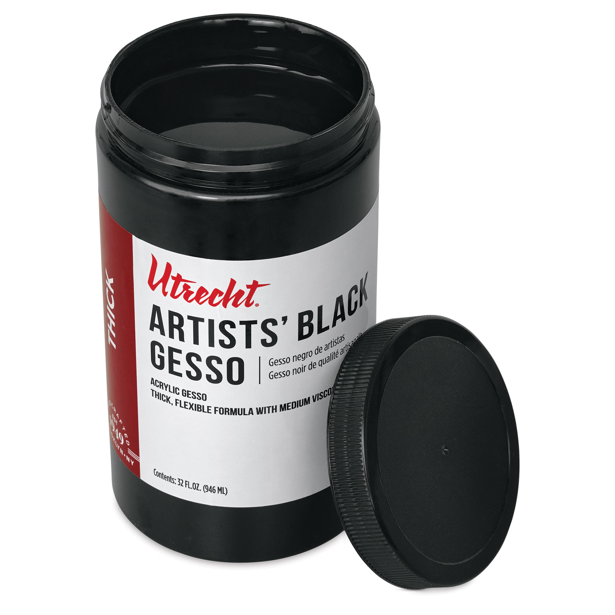 Utrecht Artists' Acrylic Gesso - Black, 32 oz