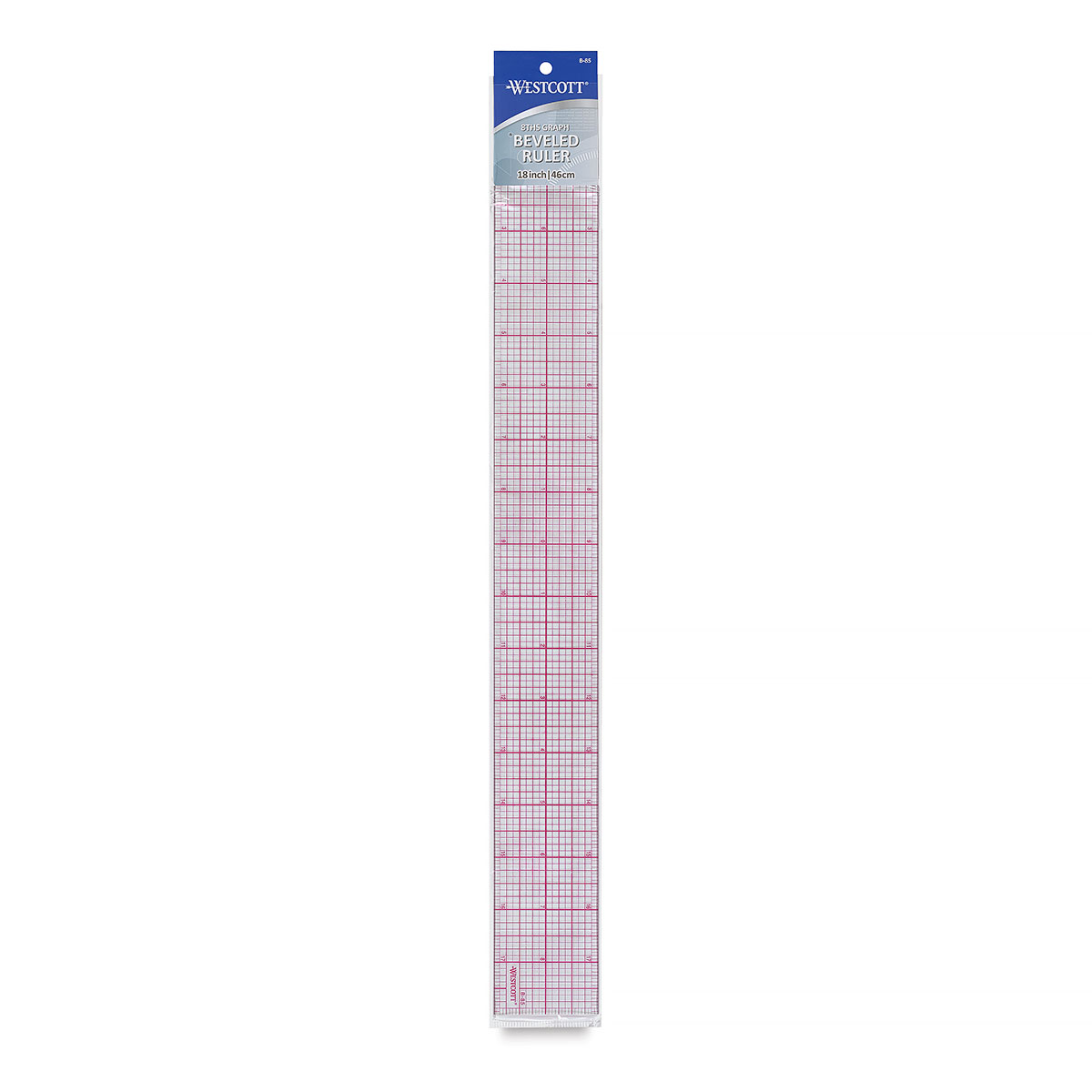 Westcott Beveled Graph Ruler, 2 x 18 inch, Transparent (b-85b)