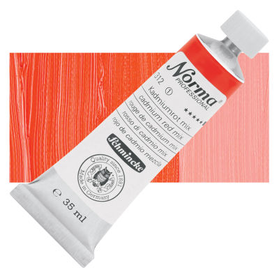 Schmincke Norma Professional Oil Paint - Cadmium Red Mix, 35 ml, Tube with Swatch