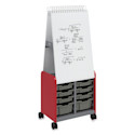 Smith Systems Cascade Spiral Noteboard Unit - Red, and Totes, No Doors