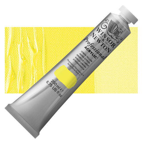 Winsor & Newton Professional Acrylics - Lemon Yellow, 200 ml tube