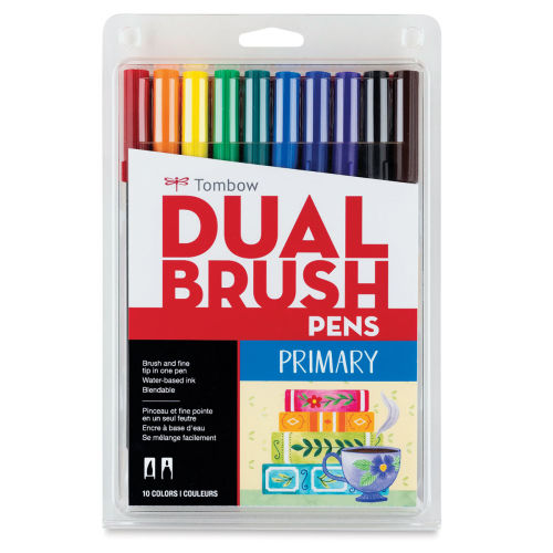 Choice of Tombow Dual Brush Pen Set of 10 Pastel, Primary, Bright