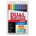 Tombow Dual Brush Pens - Primary Colors, Set of 10