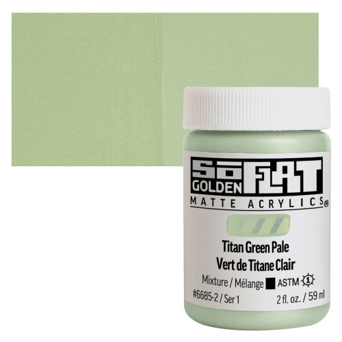 Golden SoFlat Matte Acrylic Paint - Titan Green Pale, 59 ml, Jar