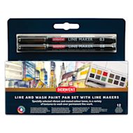Derwent Line and Wash Paint Pan Set - Set of 12, Assorted Colors