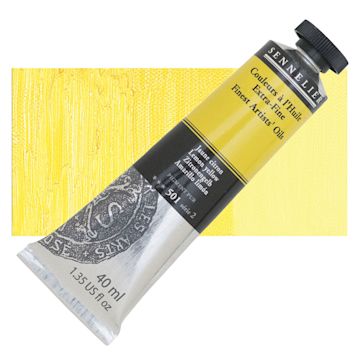 Open in modal - Sennelier Artists' Extra Fine Oil Paint - Lemon Yellow, 40 ml tube and swatch
