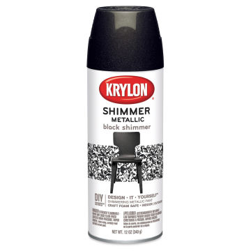 Krylon Shimmer Metallic Spray Paint - Front of Black Spray Can
