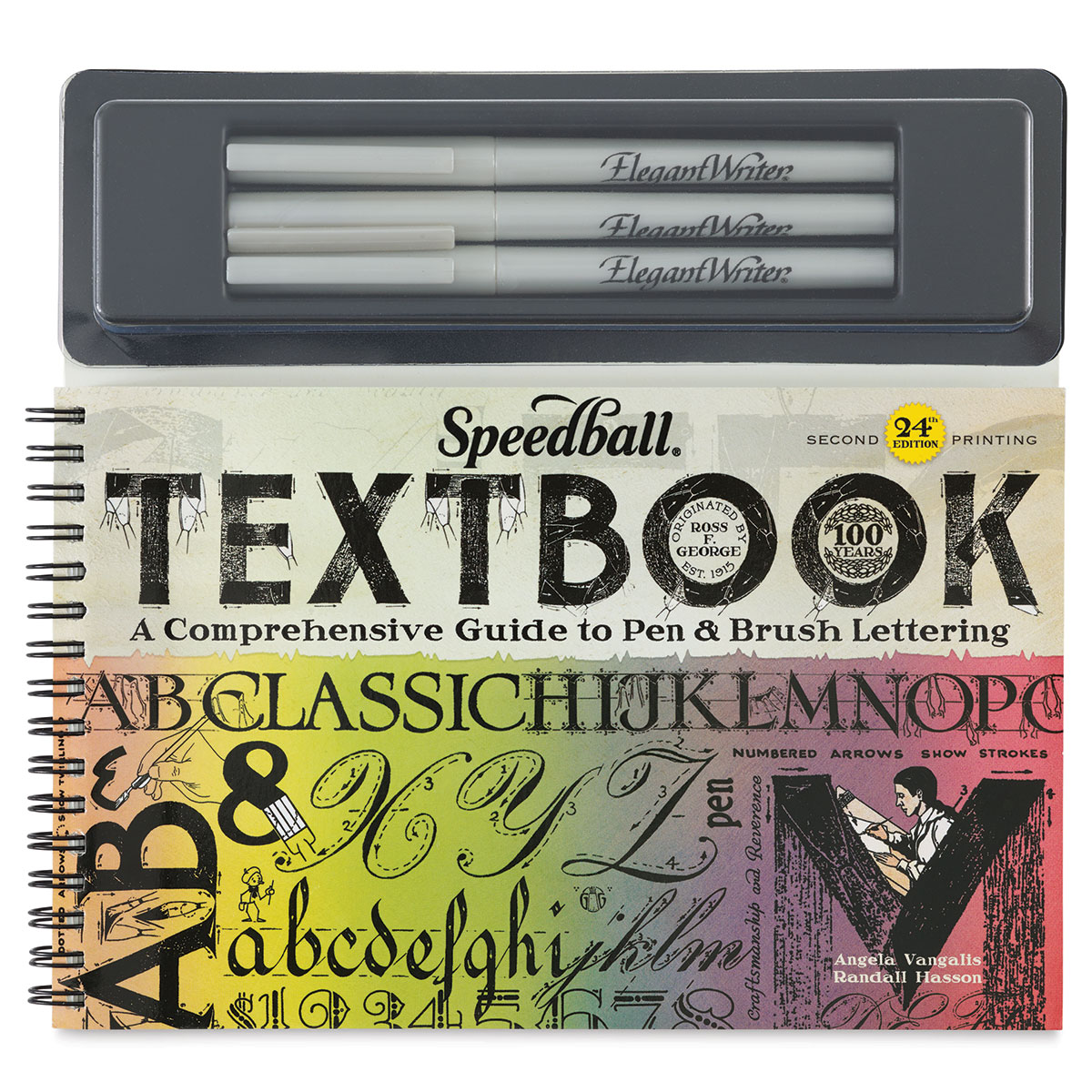 Speedball Elegant Writer Calligraphy 12 Marker Set, Assorted Colors, 1.3 mm  Chisel Nib Tip Pens for Drawing, Journaling, and Scrapbooking