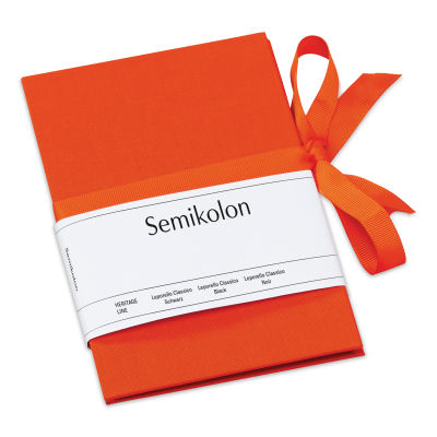 Semikolon Leporello Classico Linen Photo Album - Orange (front of album)