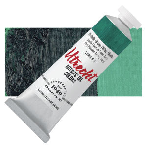 Utrecht Artists' Oil Paint - Phthalo Green Blue Shade, 37 ml, Tube with Swatch