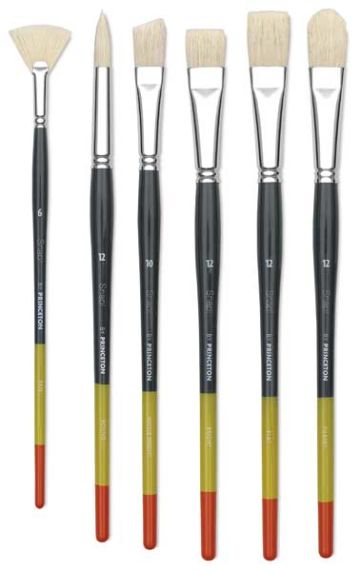 SNAP! Series 9700 Natural Bristle Brushes - Full length upright view of 6 different brushes
