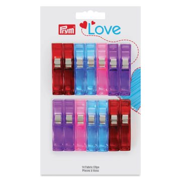 Prym Love Fabric Clips - Large, Set of 14 (Inside of packaging)