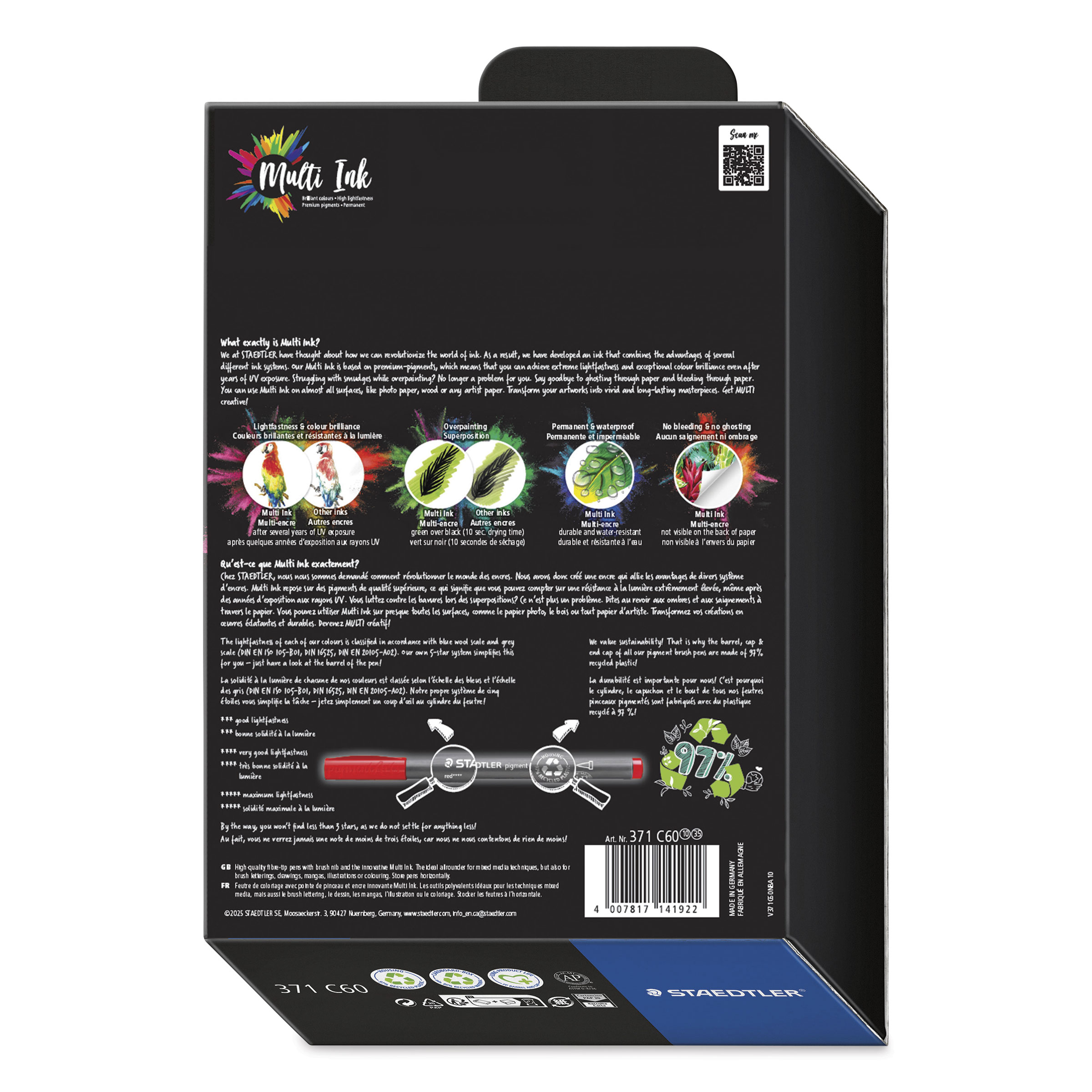 Staedtler Pigment Arts Brush Pens - Assorted Colors, Set of 60