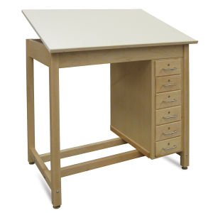 Hann Six-Drawer Wood Drawing Table