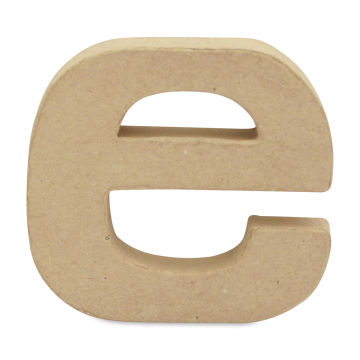 DecoPatch Paper Mache Small Kraft Letter - E, Lowercase, 3-1/2" W x 3-2/5" H x 1/2" D