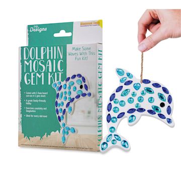 Open in modal - DIY Designs Mosaic Gem Kit - Dolphin (Sample Artwork)