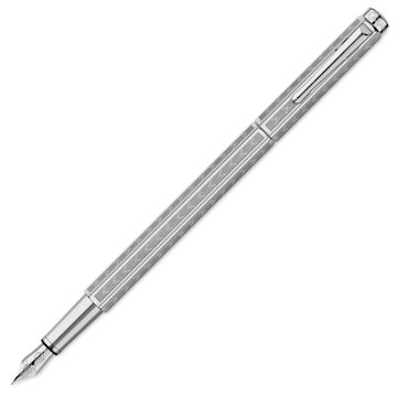 Open in modal - Caran d'Ache Ecridor Chevron Fountain Pen - Platinum Coated, Medium
